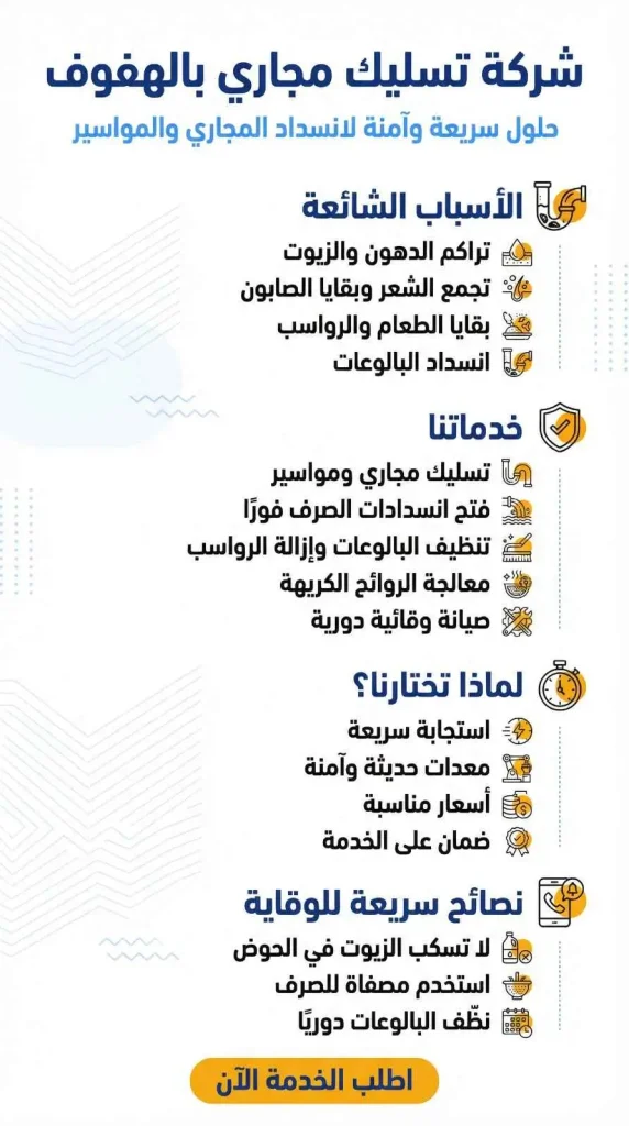 شركة تسليك مجاري بالهفوف
